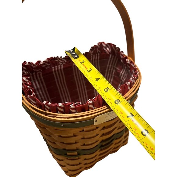 Longaberger Christmas Collection 1998 Glad Tidings Basket With Handle & Liner - Picture 8 of 8